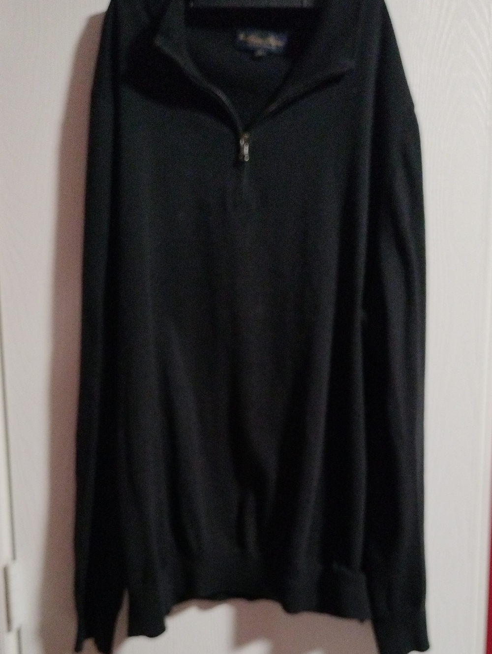 Brooks Brothers Men's 100% Cotton Quarter Zip Pullover Sweater Black Size XL